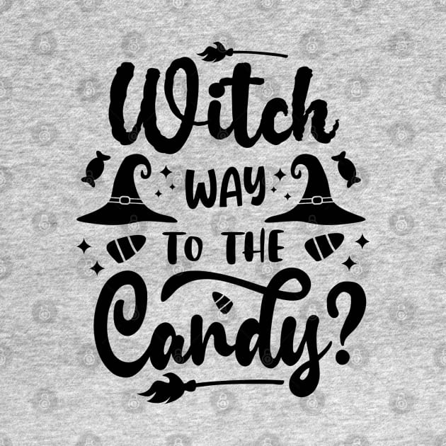 halloween witch way to the candy text art design by MadeBYAhsan
